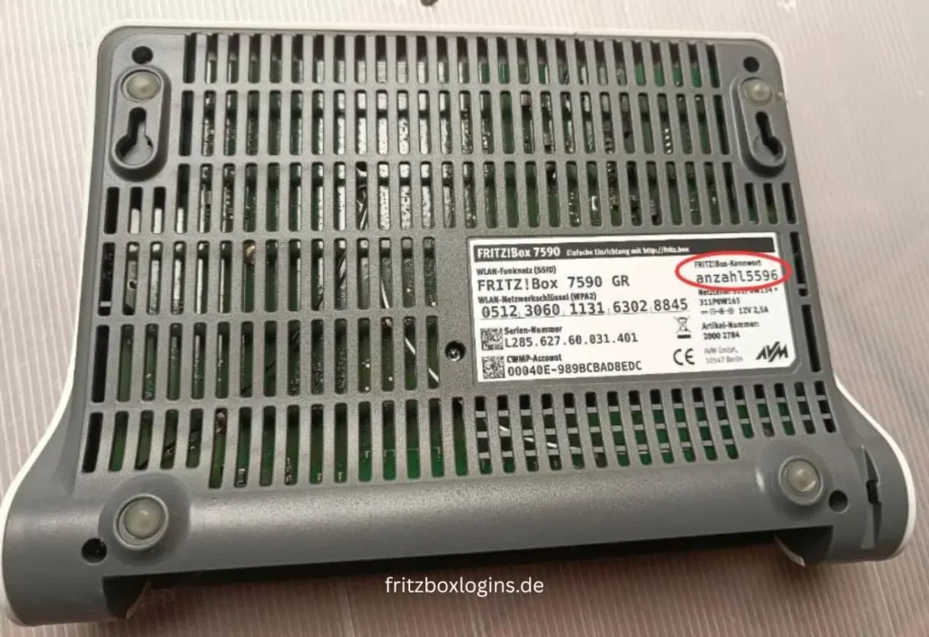 frtizbox Standard passwort