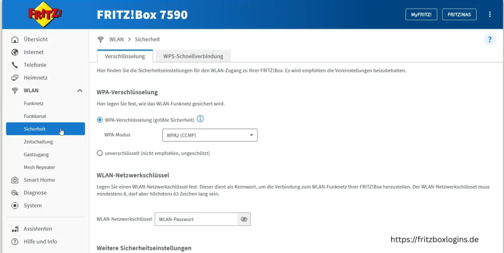fritzbox 7590 kennwort andern
